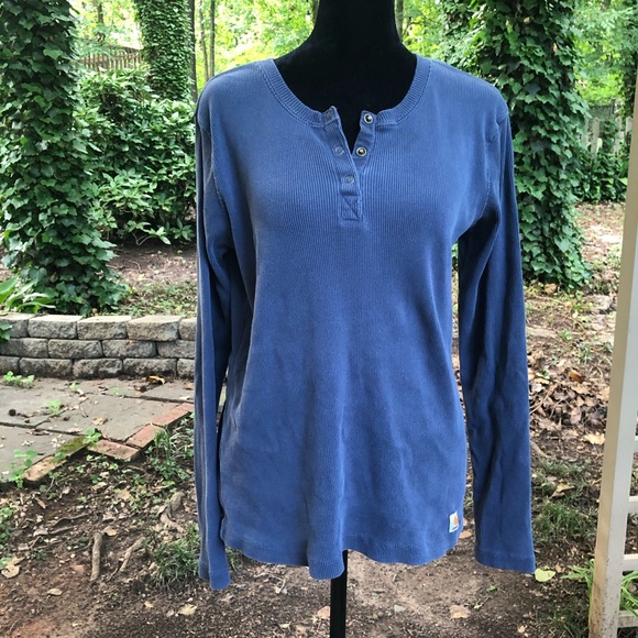 Carhartt Tops - Carhartt Blue Thermal Long Sleeve Top Size large
